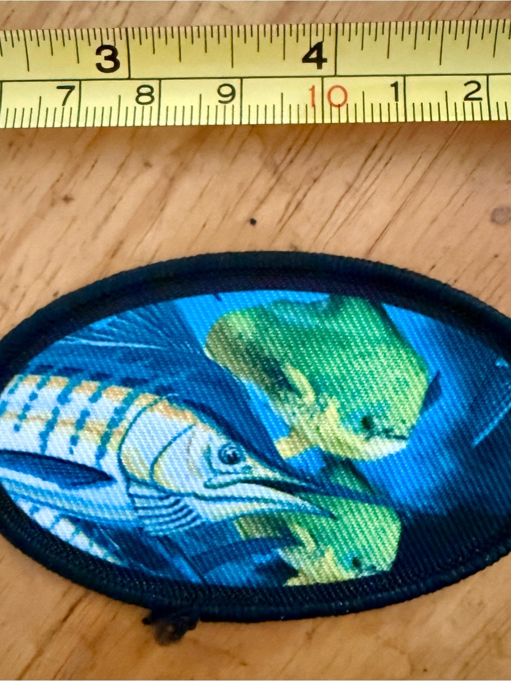 Embroidered Blue & Green White Marlin Fish Patch - Unbranded Fiber Art Accent